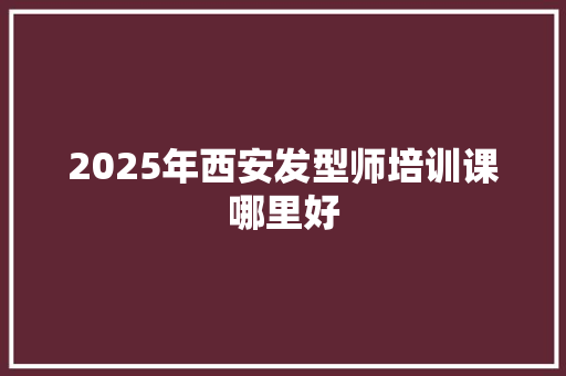 2025年西安发型师培训课哪里好 未命名