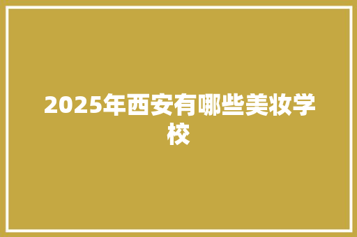 2025年西安有哪些美妆学校 未命名