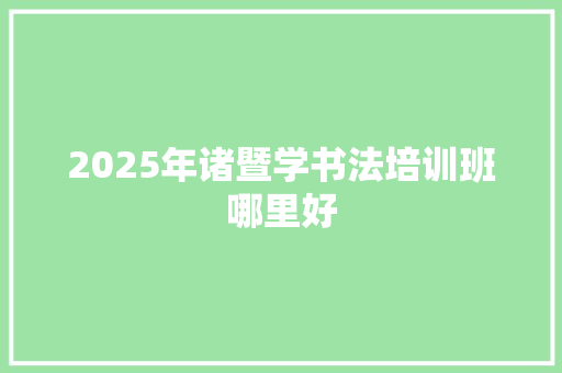 2025年诸暨学书法培训班哪里好