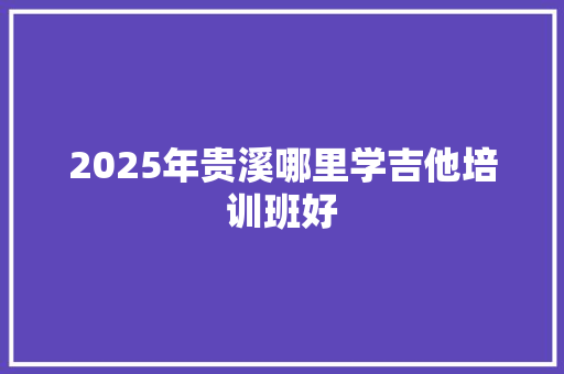 2025年贵溪哪里学吉他培训班好