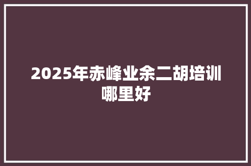 2025年赤峰业余二胡培训哪里好