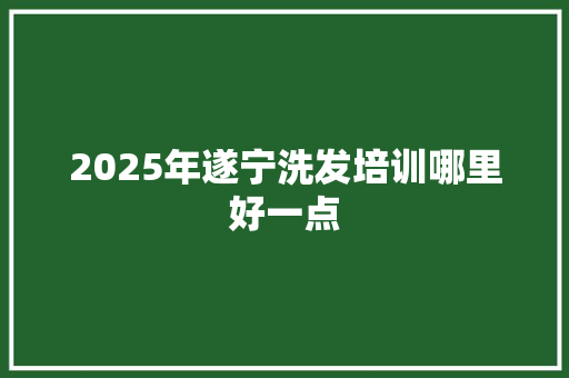 2025年遂宁洗发培训哪里好一点 未命名