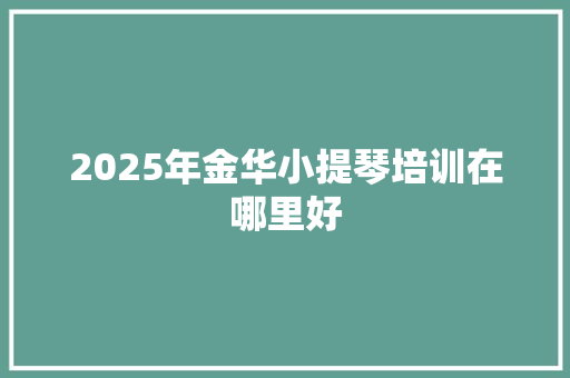 2025年金华小提琴培训在哪里好 未命名