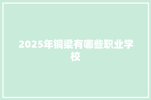 2025年铜梁有哪些职业学校