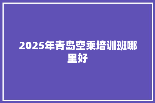 2025年青岛空乘培训班哪里好 未命名