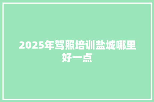 2025年驾照培训盐城哪里好一点 未命名