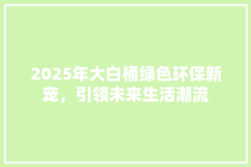 2025年大白桶绿色环保新宠，引领未来生活潮流