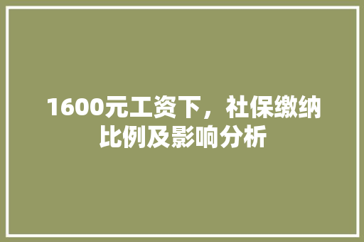 1600元工资下，社保缴纳比例及影响分析