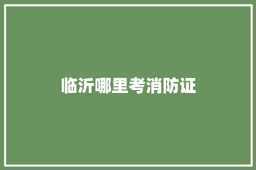 临沂哪里考消防证 申请书范文