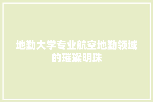 地勤大学专业航空地勤领域的璀璨明珠 学术范文