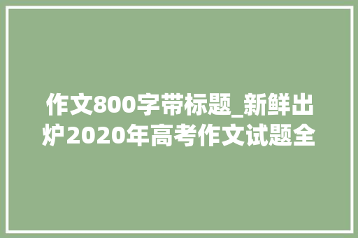 作文800字带标题_新鲜出炉2020年高考作文试题全汇总 报告范文