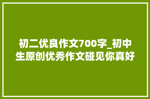 初二优良作文700字_初中生原创优秀作文碰见你真好一