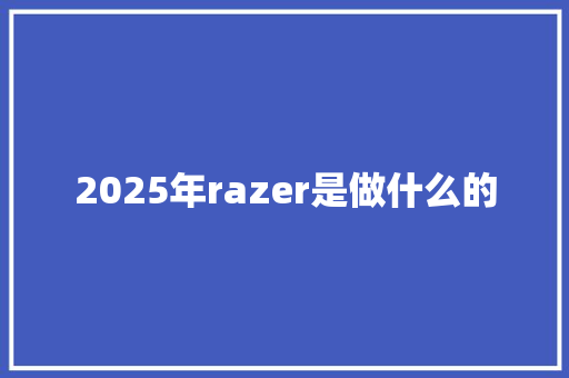 2025年razer是做什么的