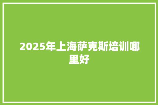 2025年上海萨克斯培训哪里好 生活范文