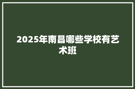 2025年南昌哪些学校有艺术班 学术范文