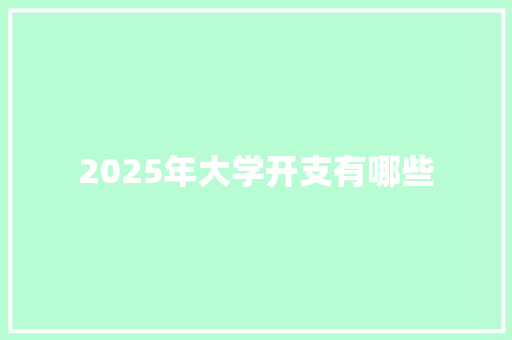 2025年大学开支有哪些 简历范文