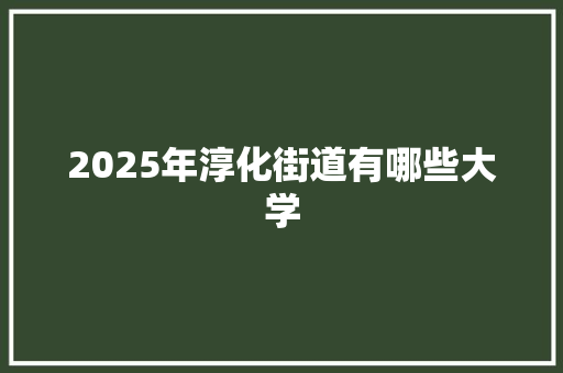 2025年淳化街道有哪些大学 学术范文