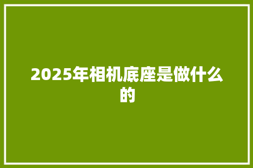 2025年相机底座是做什么的