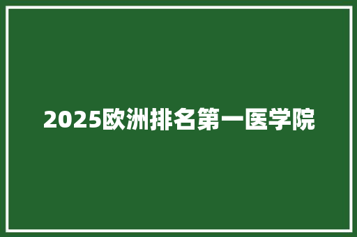 2025欧洲排名第一医学院 申请书范文