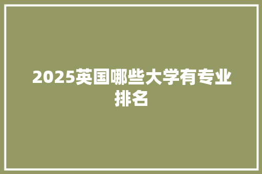 2025英国哪些大学有专业排名 简历范文