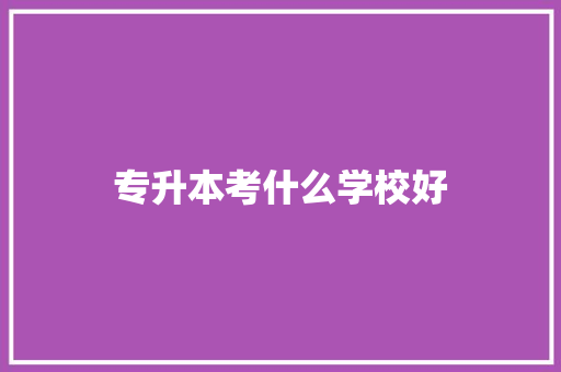 专升本考什么学校好