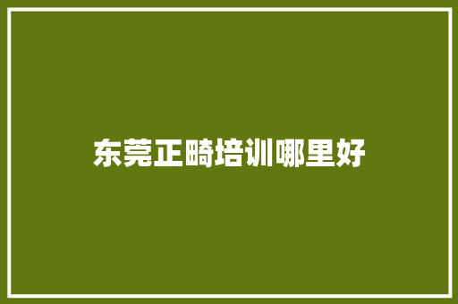 东莞正畸培训哪里好 演讲稿范文