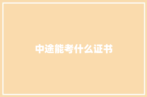 中途能考什么证书 学术范文