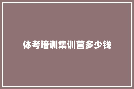 体考培训集训营多少钱 生活范文