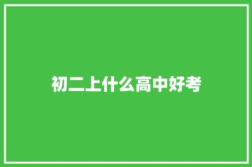 初二上什么高中好考