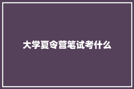 大学夏令营笔试考什么 职场范文