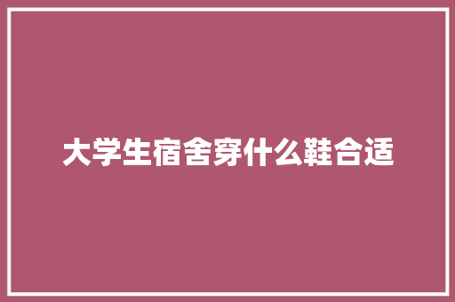 大学生宿舍穿什么鞋合适 综述范文