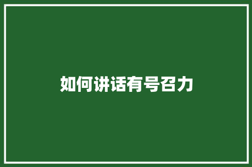 如何讲话有号召力 会议纪要范文