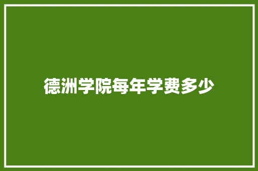 德洲学院每年学费多少 工作总结范文