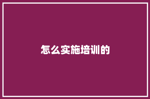 怎么实施培训的 报告范文