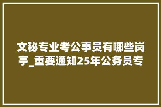 文秘专业考公事员有哪些岗亭_重要通知25年公务员专业参考目录已出