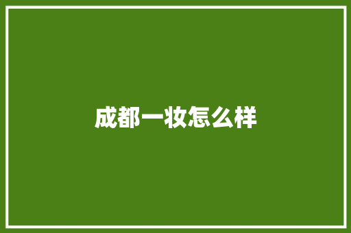 成都一妆怎么样 商务邮件范文