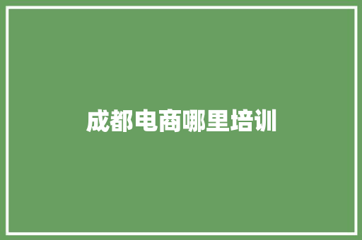 成都电商哪里培训 报告范文