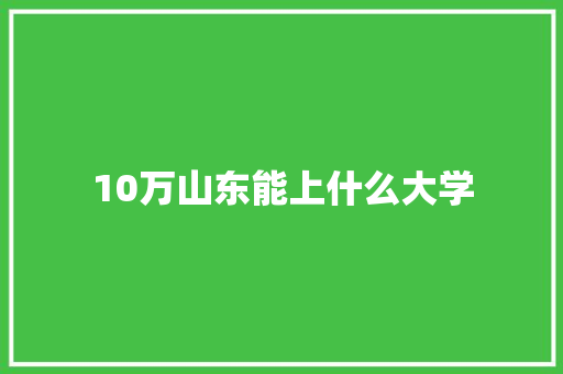 10万山东能上什么大学