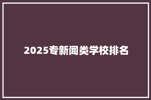 2025专新闻类学校排名 会议纪要范文