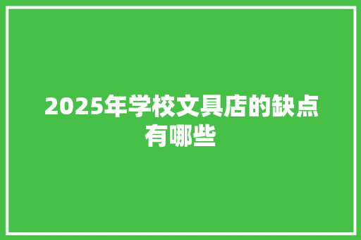 2025年学校文具店的缺点有哪些