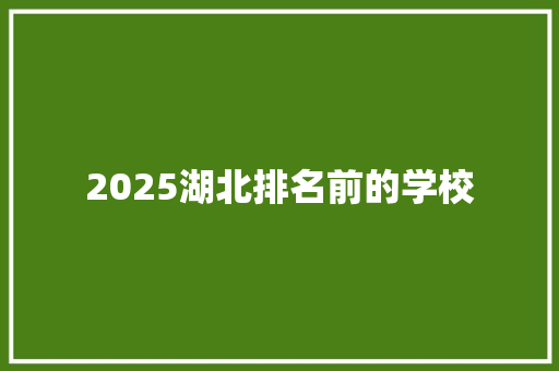 2025湖北排名前的学校 书信范文