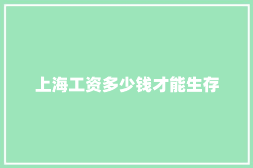 上海工资多少钱才能生存 会议纪要范文