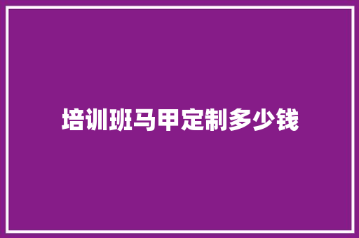 培训班马甲定制多少钱