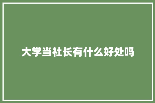 大学当社长有什么好处吗