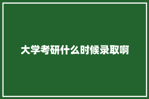 大学考研什么时候录取啊 论文范文