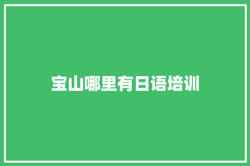 宝山哪里有日语培训 申请书范文