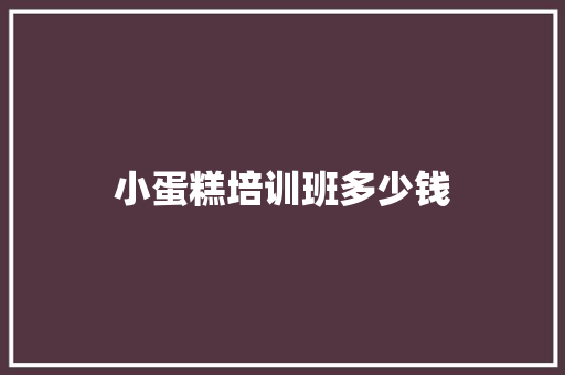 小蛋糕培训班多少钱