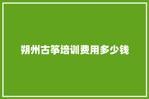 朔州古筝培训费用多少钱