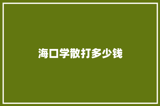 海口学散打多少钱