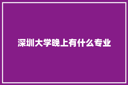 深圳大学晚上有什么专业 报告范文